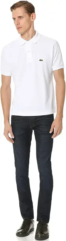 Lacoste Short Sleeve Jersey Interlock Regular Fit Mens Polos Size S, Color: White - 3