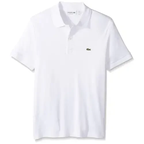 Lacoste Short Sleeve Jersey Interlock Regular Fit Mens Polos Size S, Color: White - 5