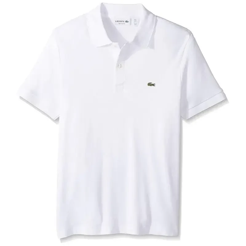 Lacoste Short Sleeve Jersey Interlock Regular Fit Mens Polos Size S, Color: White - 5