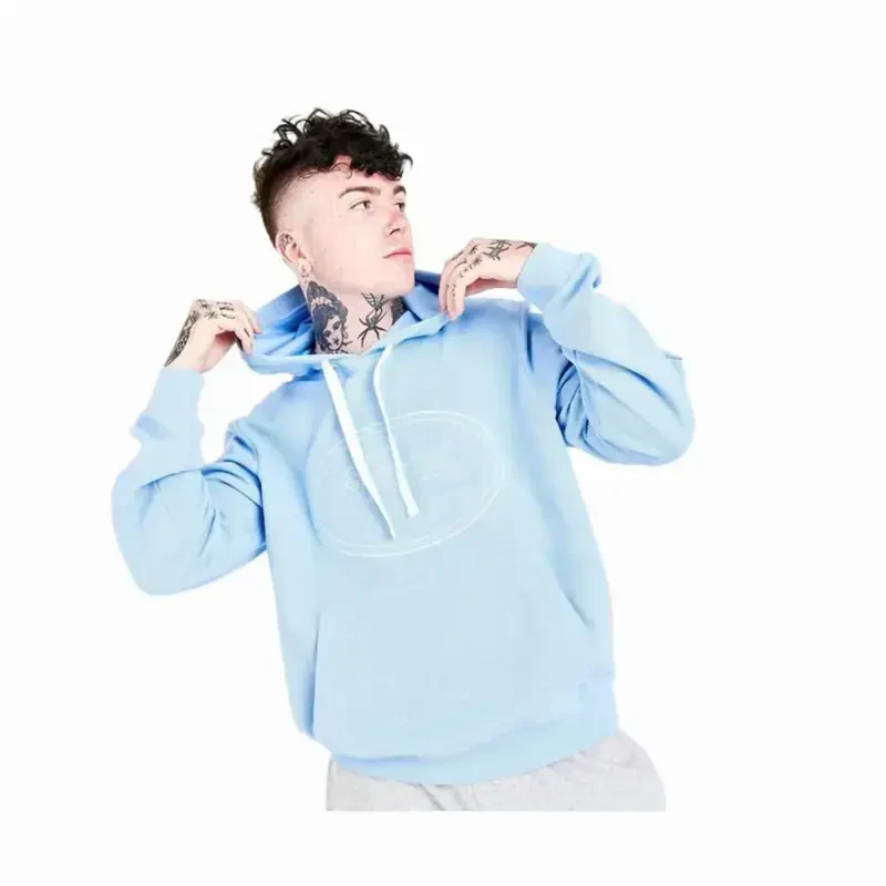 Lacoste Tonal Croc Fleece Crew Mens Active Hoodies Size Xl, Color: Light Blue- - 2