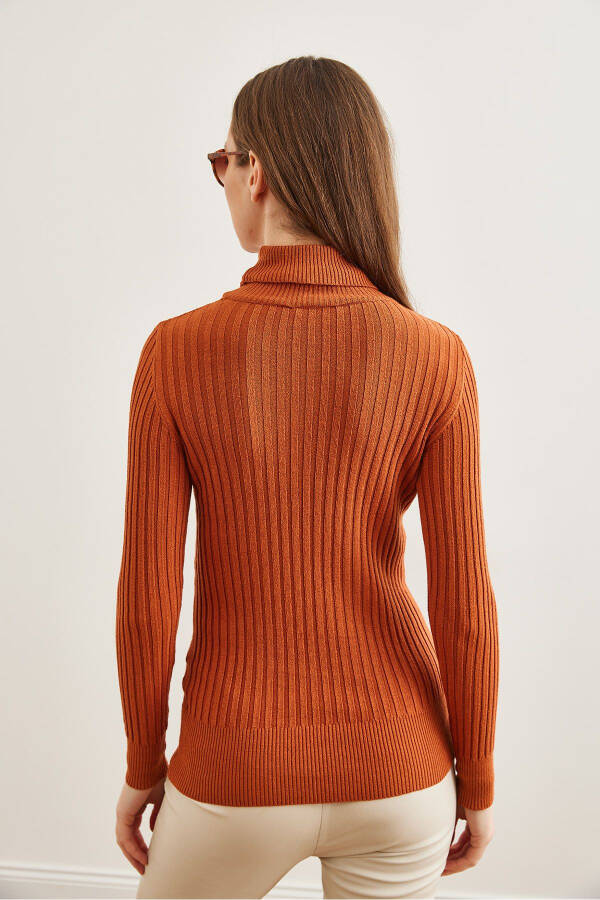 Ladies Copper Fisherman's Neck Soft Textured Knitted Sweater KZK-19000918 - 6