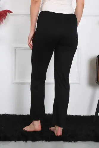 Ladies Cotton Combed Single Bottom Pajamas Black 27514 - 4