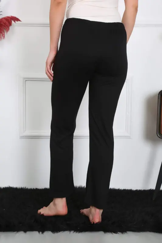 Ladies Cotton Combed Single Bottom Pajamas Black 27514 - 4