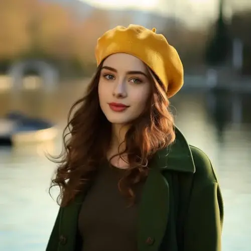 LADYBRO 2 Katlı Kadın Fransız Beresi Yün Sevimli Sıcak Örgü Bere Şapka | Her iki yüzü de giyilebilir ters çevrilebilir çift taraflı tasarım, Tek beden çoğu kişiye uyar, randevu, parti, günlük dış mekan ve tatil kombinleri için - 3