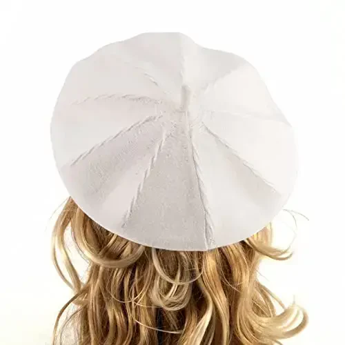 LADYBRO 2 Layers French Beret Hats for Women, Wool Soft Warm Cable Knit Beanie Cap - 2