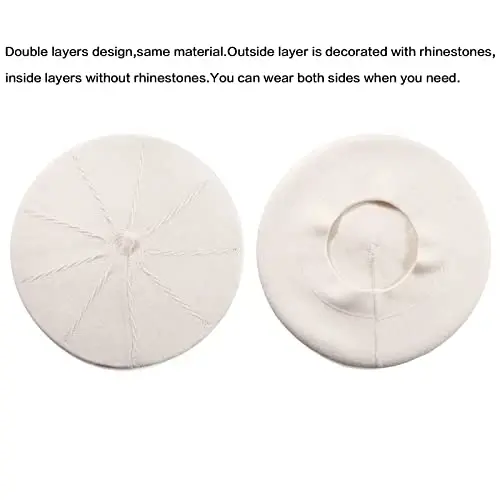 LADYBRO 2 Qavat Fransiz Bere Shlyapalari Ayollar Uchun, Jun Yumshoq Issiq Kabel Triko Beanie Qopqog'i - 5