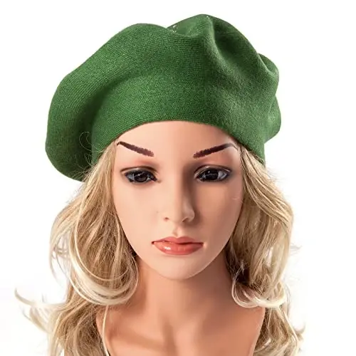 LADYBRO Rhinestone Beret Hats for Women 2 Layers Wool French Knit Cap Lady Winter - 4