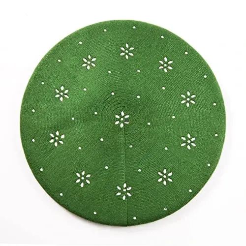 LADYBRO Rhinestone Beret Hats for Women 2 Layers Wool French Knit Cap Lady Winter - 6