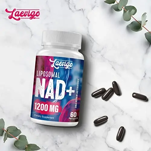 Laevigo 1200mg Liposomal NAD+ Supplement, Ultra Purity Actual NAD Supplement, Enhanced Absorption, Boosting NAD+, Age Defense, Energy, Metabolic Repair, 360 Softgels - 7