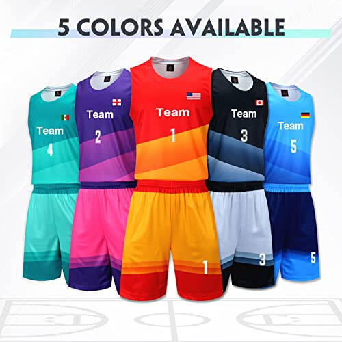 LAIFU Custom Basketball Jerseys Kit - Customizable Name Number Team Logo - Basketball Team Uniforms for Men Women Youth Kids - 4