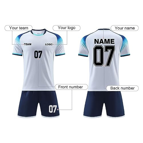 LAIFU Custom Soccer Jerseys for Kids Youth Adult Personalized Soccer Uniforms Shirts Shorts Set for Boys Girls - 3