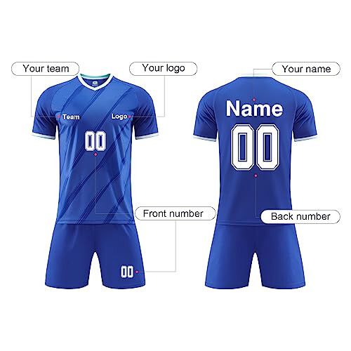 LAIFU Personalized Soccer Jersey set for Kids Adults Custom Soccer Shirt Short with Name Number Team Logo - 3