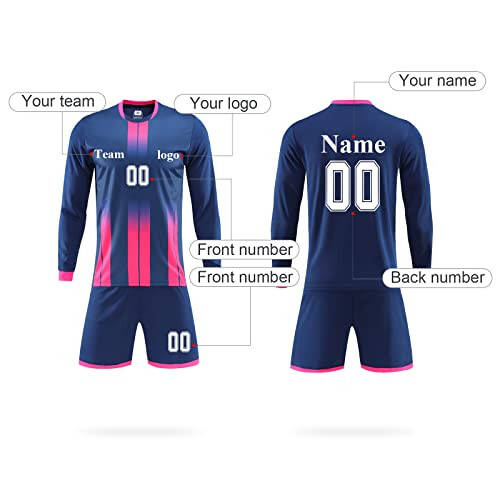 LAIFU Personalized Soccer Jerseys for Men Women Kids Adults Custom Soccer Shirt and Shorts with Name Number Logo - 9