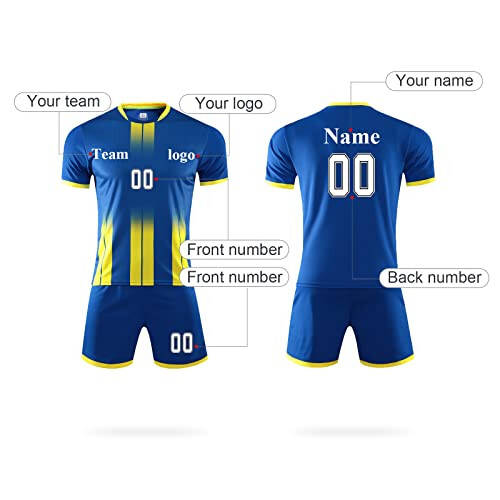 LAIFU Personalized Soccer Jerseys for Men Women Kids Adults Custom Soccer Shirt and Shorts with Name Number Logo - 5