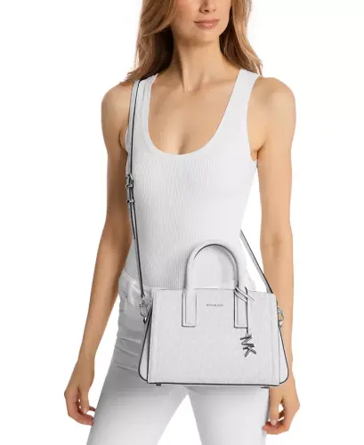Laila Small Crossbody Satchel-Optic White/ Allum - 4