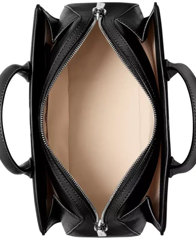 Laila Medium Leather Crossbody Satchel-Black - 4