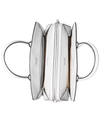 Laila Medium Leather Crossbody Satchel-Optic White/allum - 1