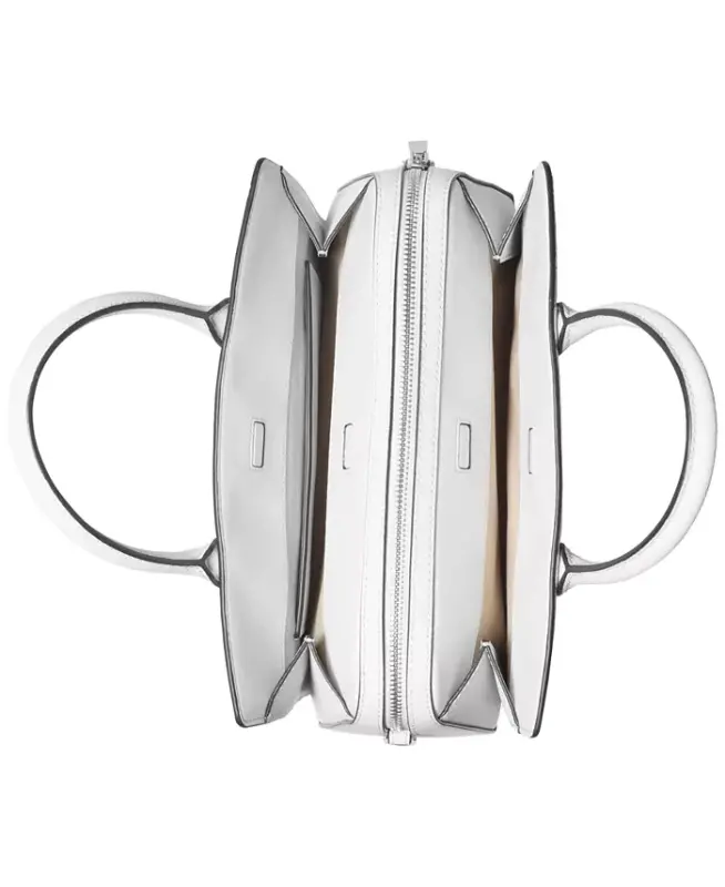 Laila Medium Leather Crossbody Satchel-Optic White/allum - 1