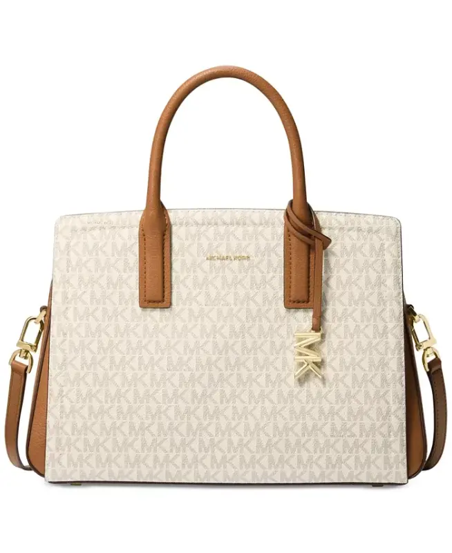 Laila Medium Leather Crossbody Satchel-Vanilla/acorn - 1