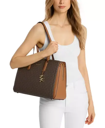 Laila Medium Tote-Brown/ Acorn - MICHAEL KORS (1)