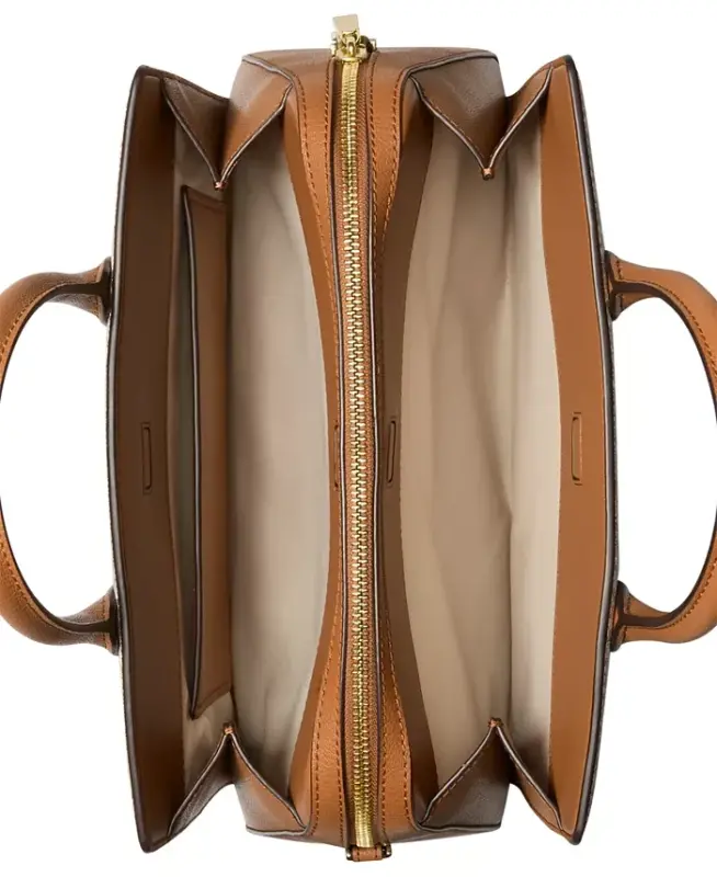 Laila Medium Signature Logo Satchel - Brown/acorn - 3