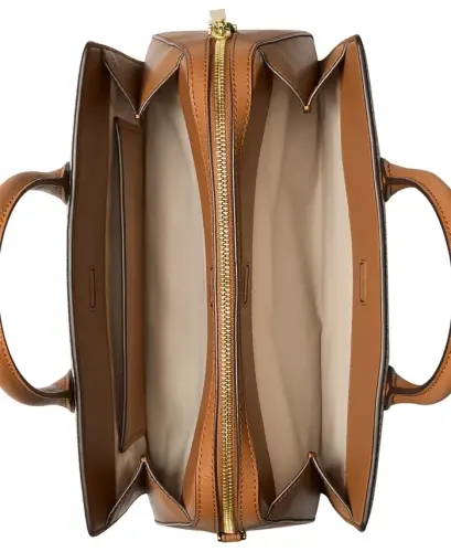 Michael Kors Laila Medium Signature Logo Satchel - Brown/acorn - 3