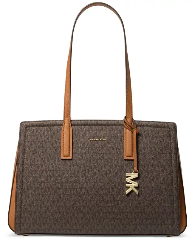 Laila Medium Tote-Brown/ Acorn - MICHAEL KORS
