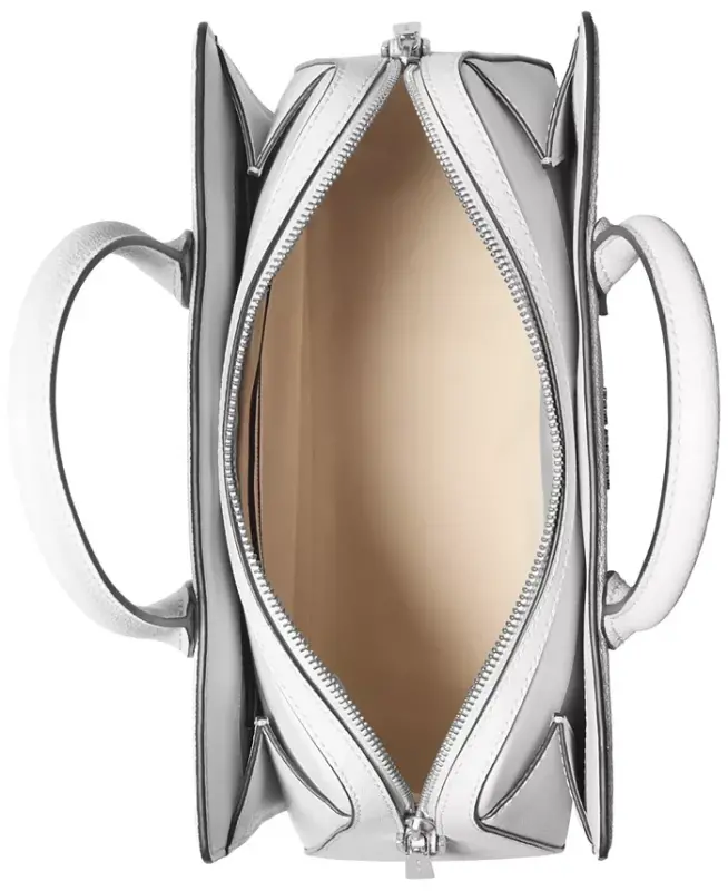 Laila oʻrta charm Crossbody Satchel-Optik Oq/alyum - 3