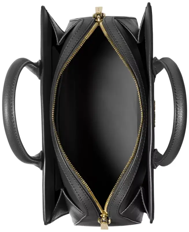 Laila oʻrta charm crossbody sumkasi - Qora/Oltin - 4