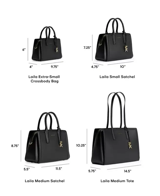 Laila oʻrta charm Krossbodi sumkasi-Qora - MICHAEL KORS