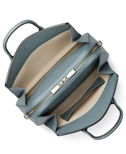 Laila Small Signature Logo Satchel Bag - Chambray/Gold - MICHAEL KORS (1)