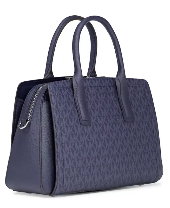 Laila Small Signature Logo Satchel Bag - Dress Blues - 3