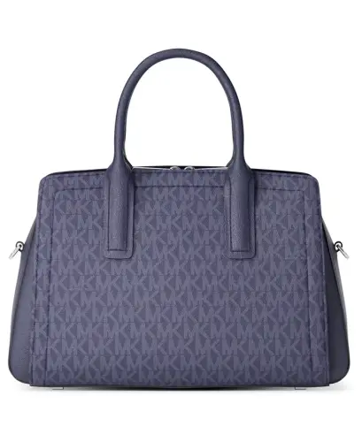 Laila Small Signature Logo Satchel Bag - Dress Blues - MICHAEL KORS (1)
