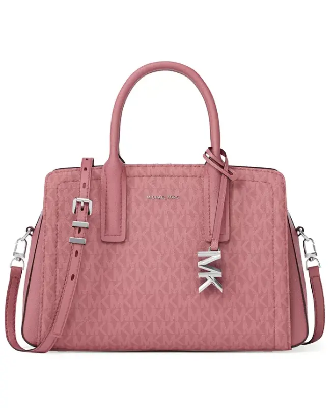 Laila Small Signature Logo Satchel Bag - Rosewood - MICHAEL KORS