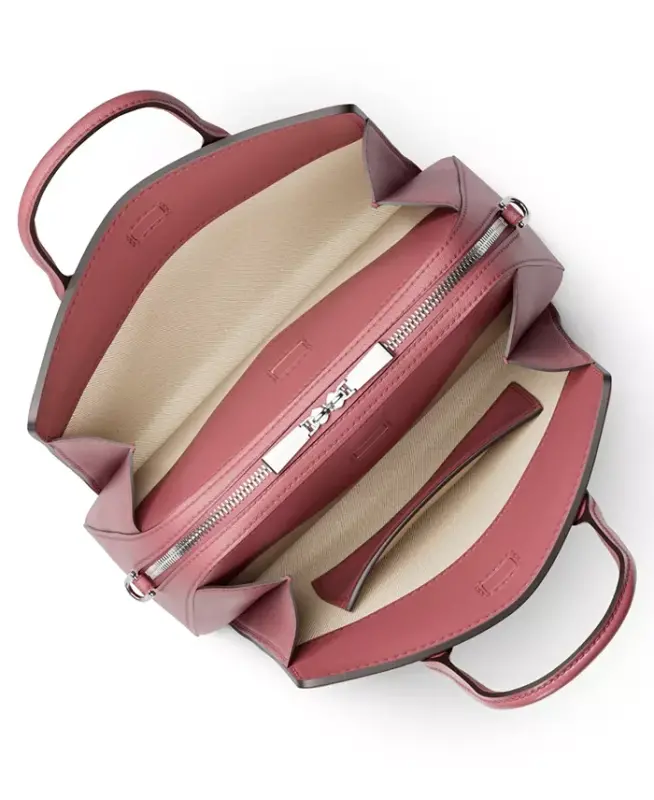 Laila Small Signature Logo Satchel Bag - Rosewood - 4