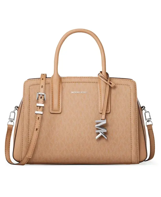 Laila Small Signature Logo Satchel Handbag - Peanut - MICHAEL KORS
