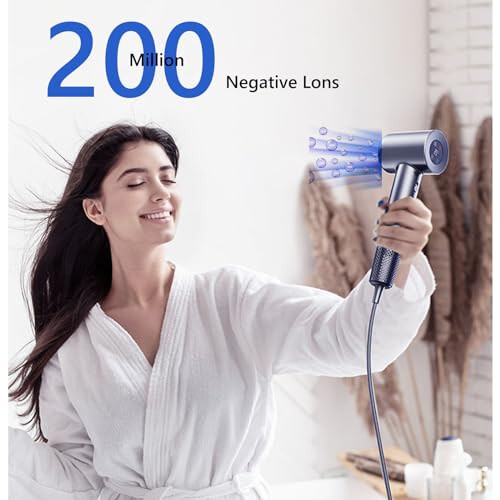 LAILISI LIALISI tomonidan ishlab chiqarilgan soch fen mashinasi, 360° nozul, 3 ta issiqlik sozlamasi, 110 000 RPM motor, oq - LAILISI (1)