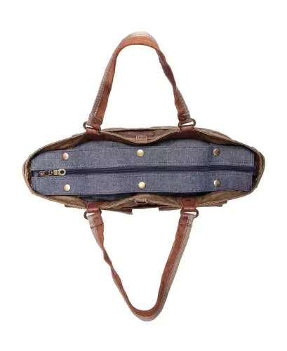 Lake Toya Canvas Tote Bag-Olive - 6
