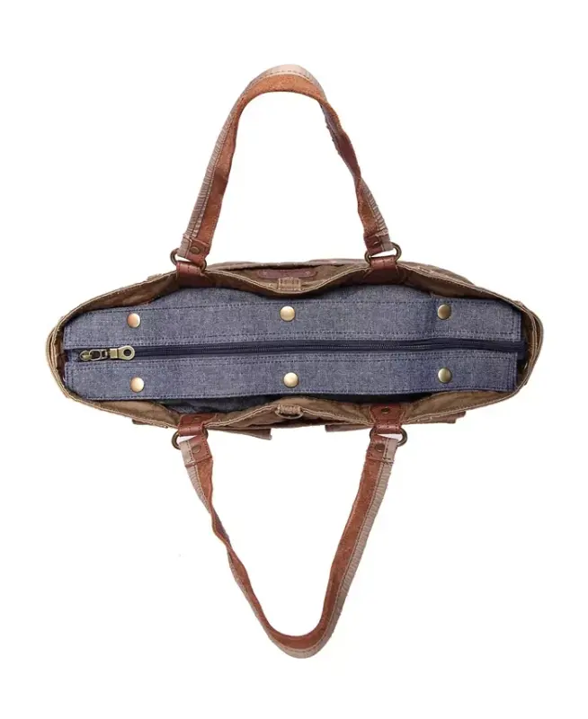 Lake Toya Canvas Tote Bag-Olive - 6