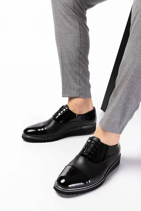 Лаковые, классические туфли для костюмов жениха и костюмов - 2