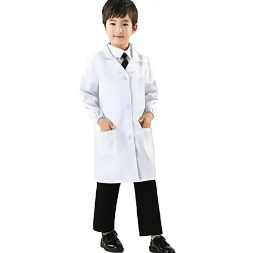 LALMISRL White Lab Coat for Kids Doctor Scientist Dress Up Costume for Boy Girls - Halloween Christmas Set - 1