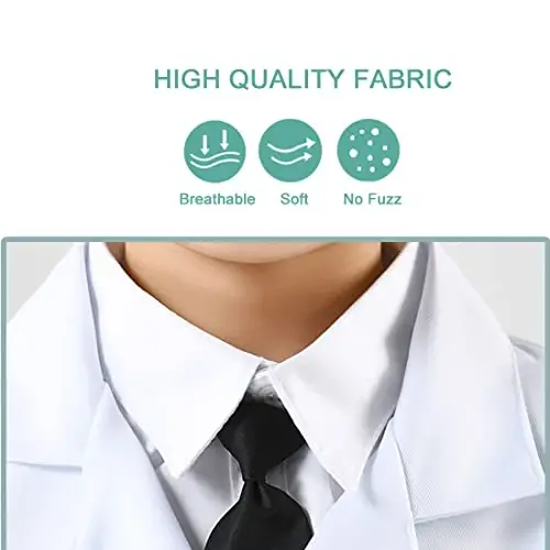 LALMISRL White Lab Coat for Kids Doctor Scientist Dress Up Costume for Boy Girls - Halloween Christmas Set - 4