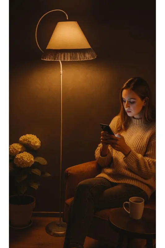 ⭐️Lambader + Tekli Sarkıt -- Çise Set Krem Sarı Patine Abajur ⭐️Krem Şapka Bohem Tarzın Modern Hali-Bej - 3