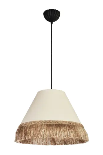 ⭐️Lambader + Tekli Sarkıt -- Çise Set Krem Sarı Patine Abajur ⭐️Krem Şapka Bohem Tarzın Modern Hali-Bej - 7