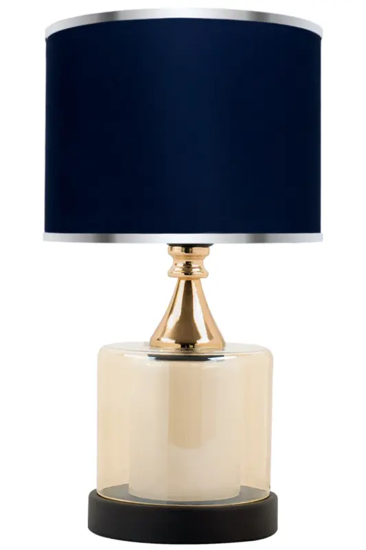 Lambent Gold Mini Glass Lampshade - Navy Blue - 1