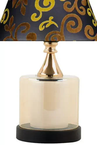 Lambent Gold Mini Glass Lampshade-Spiral Black - 3