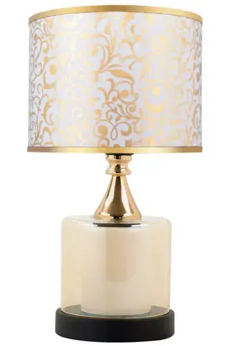 Lambent Gold Mini Glass Lampshade-Spiral White - 1