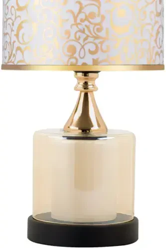 Lambent Gold Mini Glass Lampshade-Spiral White - 3