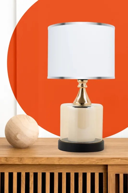 Lambent Gold Mini Glass Lampshade-White - 2