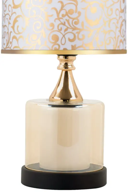 Lambent Gold Mini Glass Table Lamp - Spiral White - 4